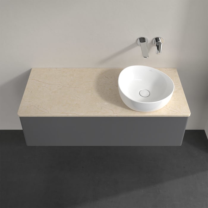 Villeroy & Boch Antao Waschbeckenunterschrank, 120 x 36 cm, 1 Auszug mit LED-Licht, Front ohne Struktur, ohne Hahnloch, für Waschtisch rechts