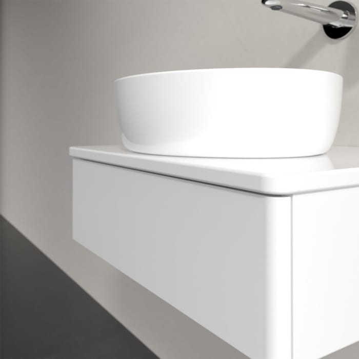 Villeroy & Boch Antao Waschbeckenunterschrank, 60 x 19 cm, 1 Auszug, Front ohne Struktur, mit Hahnloch