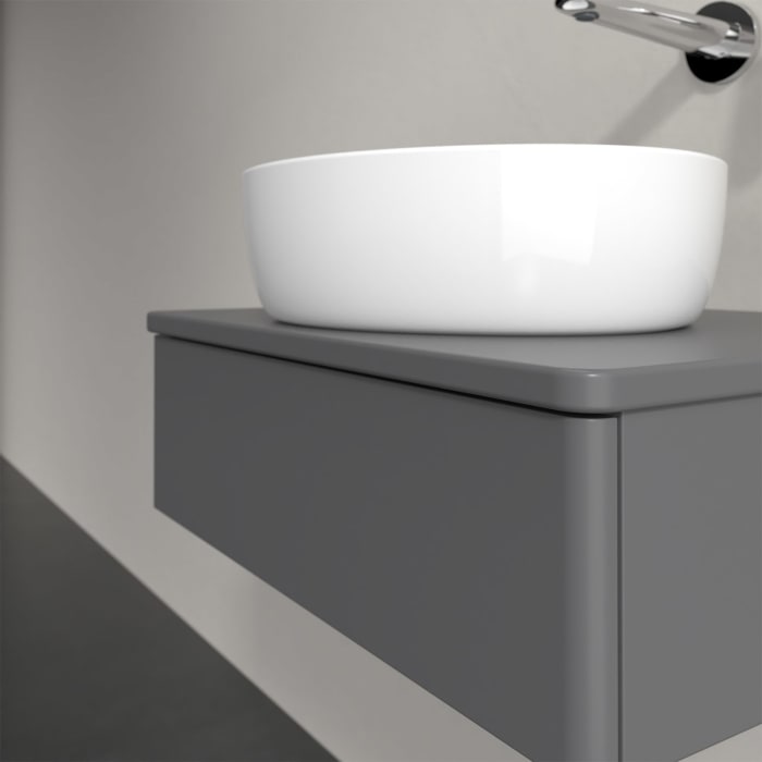 Villeroy & Boch Antao Waschbeckenunterschrank, 60 x 19 cm, 1 Auszug, Front ohne Struktur, mit Hahnloch