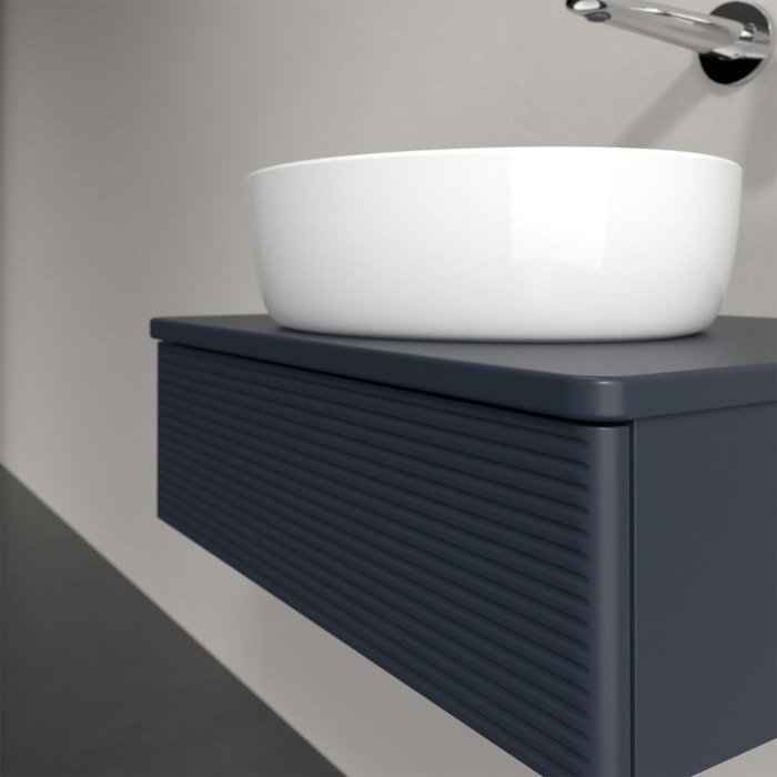 Villeroy & Boch Antao Waschbeckenunterschrank, 60 x 19 cm, 1 Auszug, Front mit Struktur, mit Hahnloch