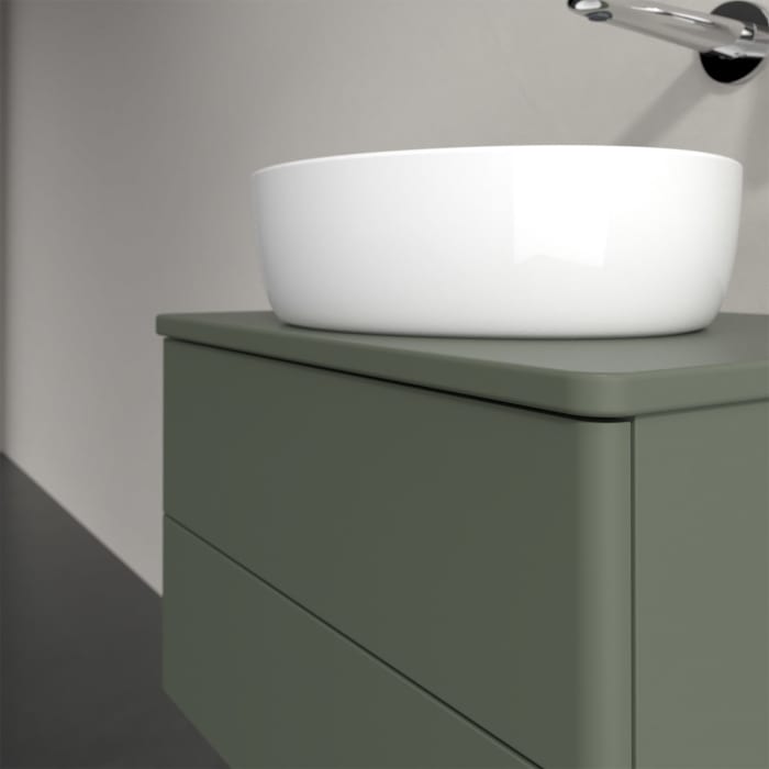 Villeroy & Boch Antao Waschbeckenunterschrank, 60 x 19 cm, 2 Auszüge, Fronten ohne Struktur, ohne Hahnloch