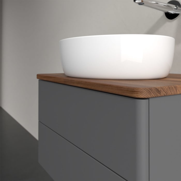 Villeroy & Boch Antao Waschbeckenunterschrank, 60 x 19 cm, 2 Auszüge, Fronten ohne Struktur, ohne Hahnloch