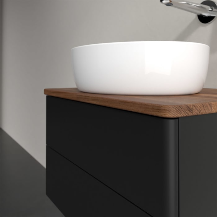 Villeroy & Boch Antao Waschbeckenunterschrank, 60 x 19 cm, 2 Auszüge, Fronten ohne Struktur, ohne Hahnloch