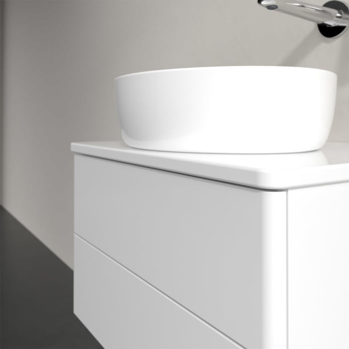 Villeroy & Boch Antao Waschbeckenunterschrank, 60 x 19 cm, 2 Auszüge, Fronten ohne Struktur, mit Hahnloch