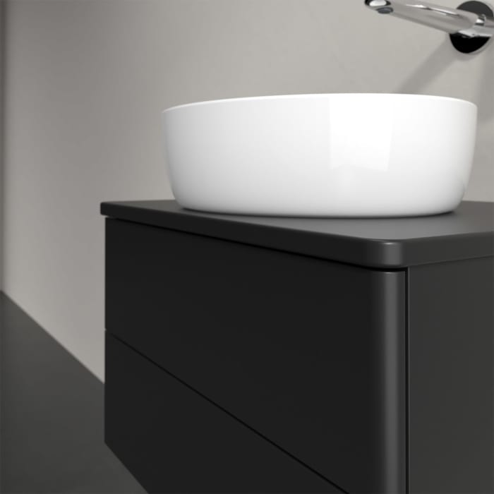 Villeroy & Boch Antao Waschbeckenunterschrank, 60 x 19 cm, 2 Auszüge, Fronten ohne Struktur, mit Hahnloch