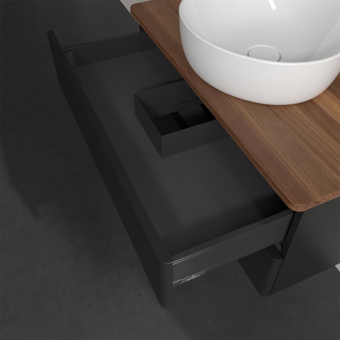 Villeroy & Boch Antao Waschbeckenunterschrank, 80 x 19 cm, 2 Auszüge, Fronten ohne Struktur, mit Hahnloch