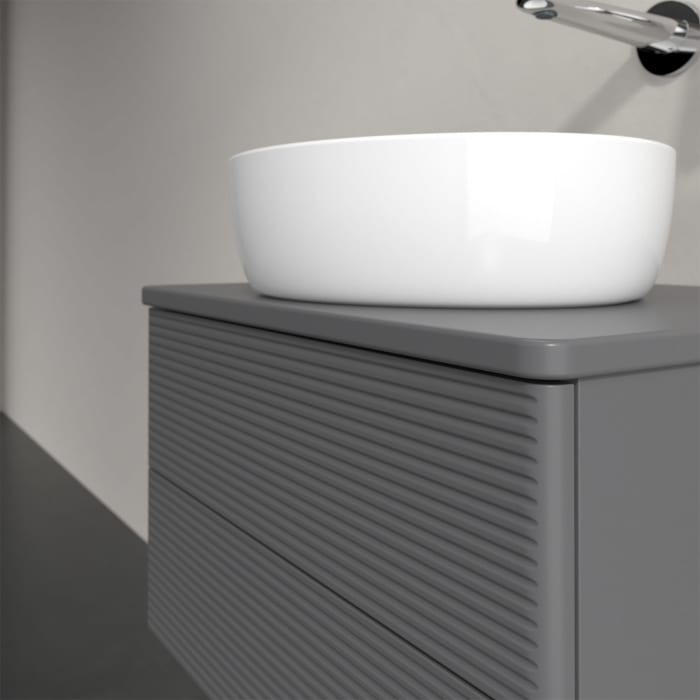 Villeroy & Boch Antao Waschbeckenunterschrank, 60 x 19 cm, 2 Auszüge, Fronten mit Struktur, mit Hahnloch