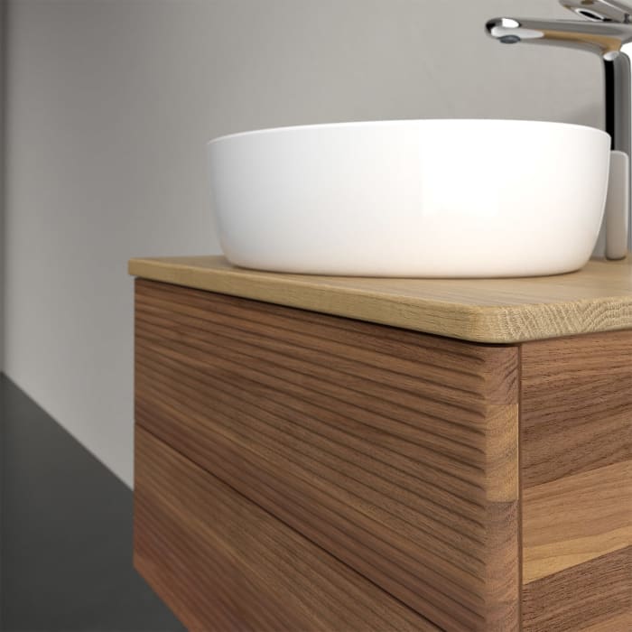 Villeroy & Boch Antao Waschbeckenunterschrank, 60 x 19 cm, 2 Auszüge, Fronten mit Struktur, mit Hahnloch