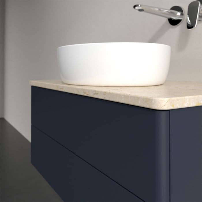 Villeroy & Boch Antao Waschbeckenunterschrank, 80 x 19 cm, 2 Auszüge, Fronten ohne Struktur, ohne Hahnloch