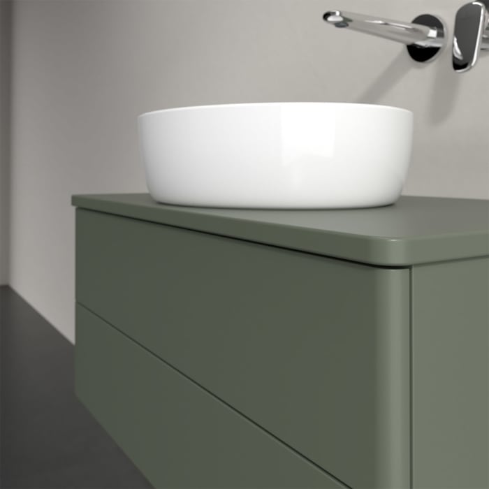 Villeroy & Boch Antao Waschbeckenunterschrank, 80 x 19 cm, 2 Auszüge, Fronten ohne Struktur, mit Hahnloch