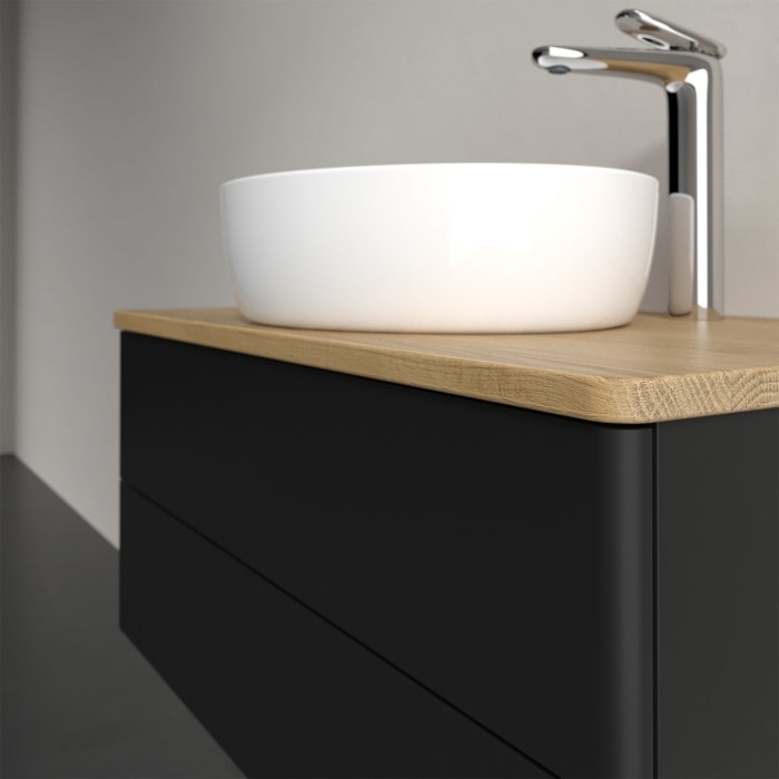 Villeroy & Boch Antao Waschbeckenunterschrank, 80 x 19 cm, 2 Auszüge, Fronten ohne Struktur, mit Hahnloch