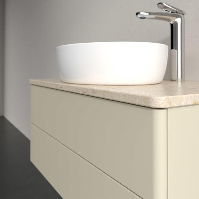 Villeroy & Boch Antao Waschbeckenunterschrank, 80 x 19 cm, 2 Auszüge, Fronten ohne Struktur, mit Hahnloch