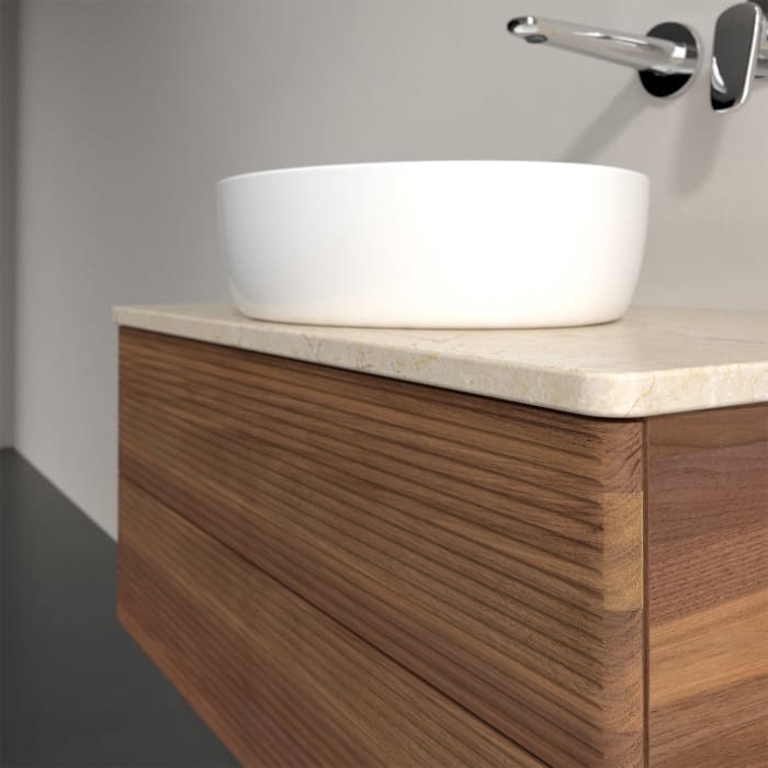 Villeroy & Boch Antao Waschbeckenunterschrank, 80 x 19 cm, 2 Auszüge, Fronten mit Struktur, ohne Hahnloch