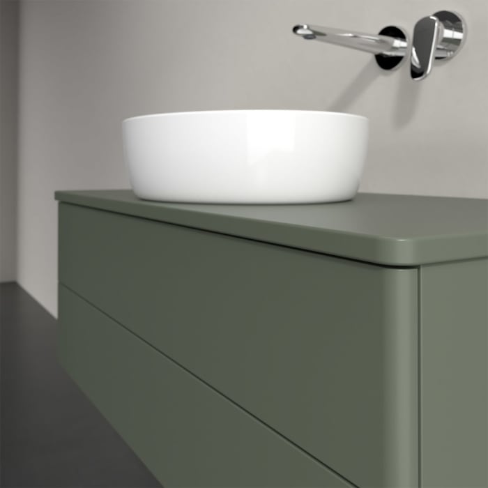 Villeroy & Boch Antao Waschbeckenunterschrank, 100 x 19 cm, 2 Auszüge, Fronten ohne Struktur, mit Hahnloch