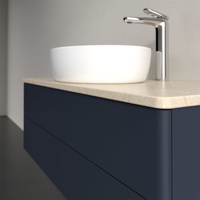 Villeroy & Boch Antao Waschbeckenunterschrank, 100 x 19 cm, 2 Auszüge, Fronten ohne Struktur, mit Hahnloch