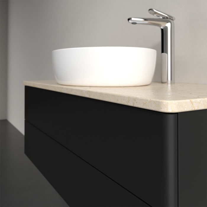 Villeroy & Boch Antao Waschbeckenunterschrank, 100 x 19 cm, 2 Auszüge, Fronten ohne Struktur, mit Hahnloch