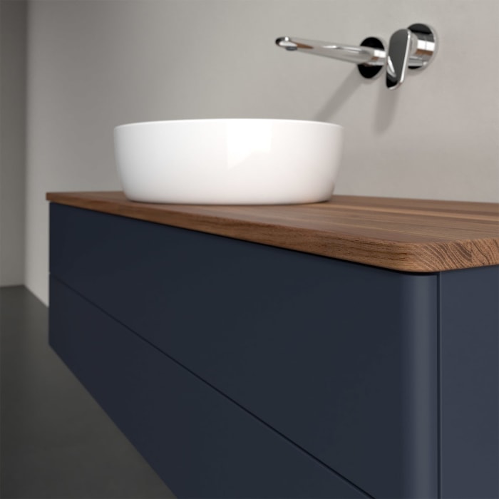 Villeroy & Boch Antao Waschbeckenunterschrank, 120 x 19 cm, 2 Auszüge, Fronten ohne Struktur, ohne Hahnloch, für Waschtisch mittig