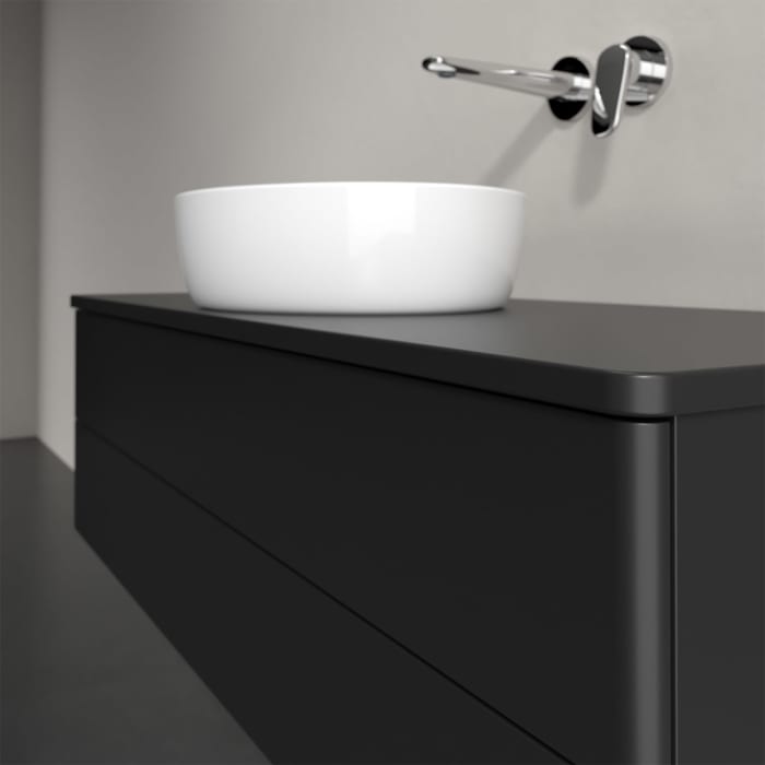 Villeroy & Boch Antao Waschbeckenunterschrank, 120 x 19 cm, 2 Auszüge, Fronten ohne Struktur, mit Hahnloch, für Waschtisch mittig