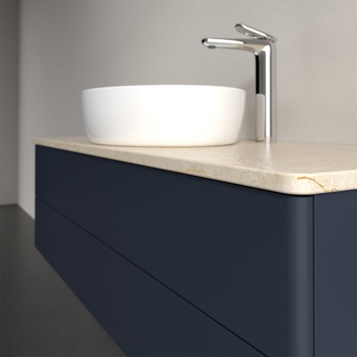 Villeroy & Boch Antao Waschbeckenunterschrank, 120 x 19 cm, 2 Auszüge, Fronten ohne Struktur, mit Hahnloch, für Waschtisch mittig