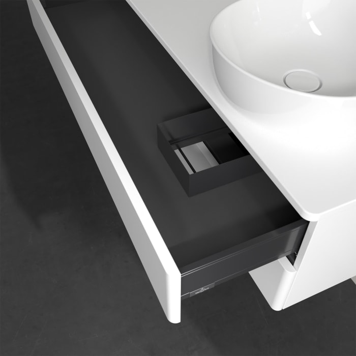 Villeroy & Boch Antao Waschbeckenunterschrank, 120 x 19 cm, 2 Auszüge, Fronten ohne Struktur, ohne Hahnloch, für Waschtisch rechts