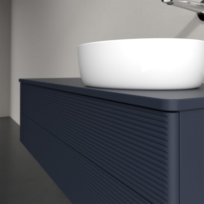 Villeroy & Boch Antao Waschbeckenunterschrank, 120 x 19 cm, 2 Auszüge, Fronten mit Struktur, ohne Hahnloch, für Waschtisch rechts