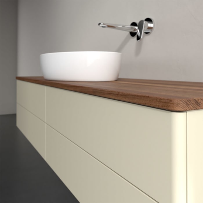 Villeroy & Boch Antao Waschbeckenunterschrank, 160 x 19 cm, 4 Auszüge, Fronten ohne Struktur, ohne Hahnloch, für Waschtisch mittig