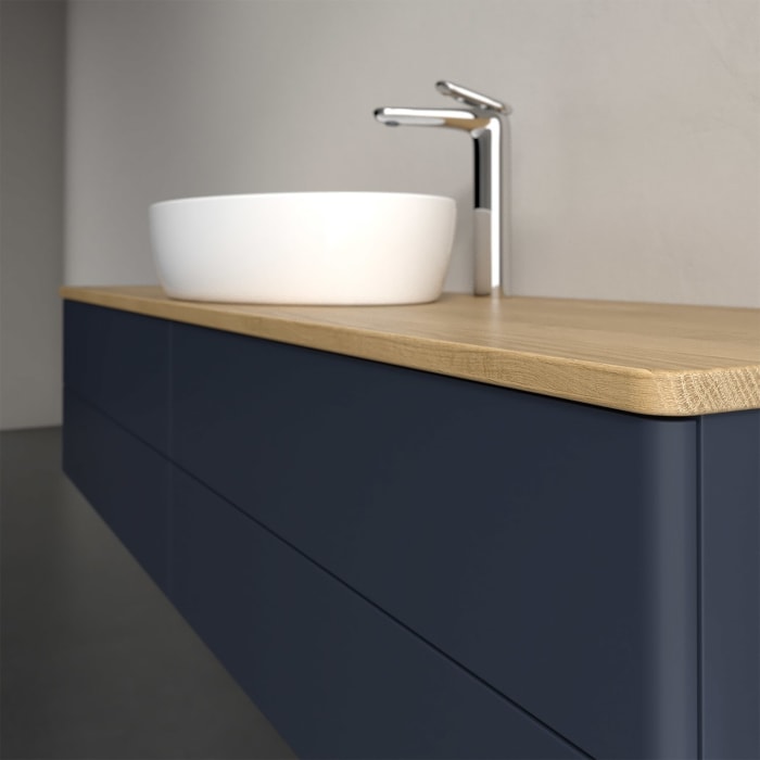 Villeroy & Boch Antao Waschbeckenunterschrank, 160 x 19 cm, 4 Auszüge, Fronten ohne Struktur, mit Hahnloch, für Waschtisch mittig