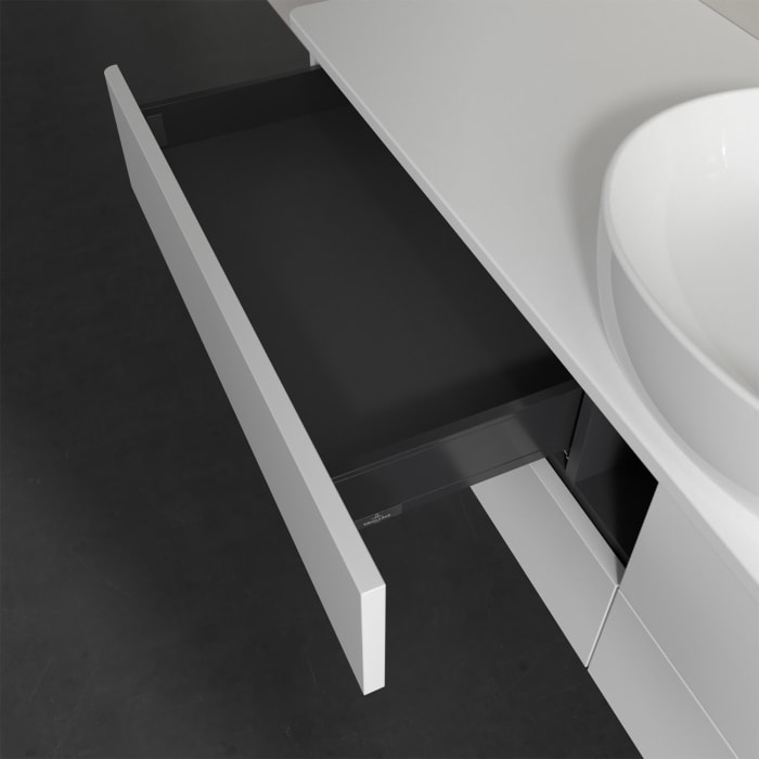 Villeroy & Boch Antao Waschbeckenunterschrank, 160 x 19 cm, 4 Auszüge, Fronten ohne Struktur, ohne Hahnloch, für Waschtisch mittig