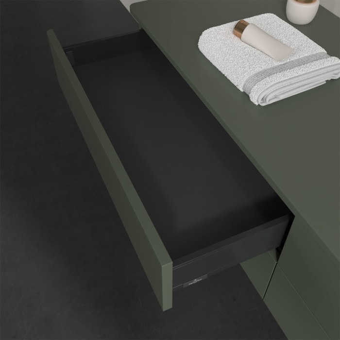 Villeroy & Boch Antao Waschbeckenunterschrank, 160 x 19 cm, 4 Auszüge, Fronten ohne Struktur, ohne Hahnloch, für Waschtisch rechts