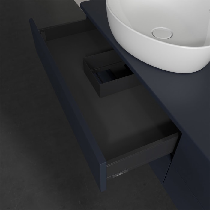 Villeroy & Boch Antao Waschbeckenunterschrank, 160 x 19 cm, 4 Auszüge, Fronten ohne Struktur, ohne Hahnloch, für Waschtisch links und rechts