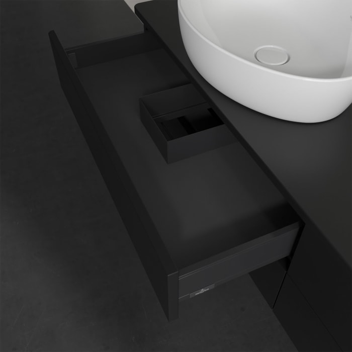 Villeroy & Boch Antao Waschbeckenunterschrank, 160 x 19 cm, 4 Auszüge, Fronten ohne Struktur, ohne Hahnloch, für Waschtisch links und rechts