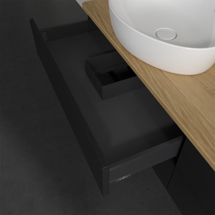 Villeroy & Boch Antao Waschbeckenunterschrank, 160 x 19 cm, 4 Auszüge, Fronten ohne Struktur, ohne Hahnloch, für Waschtisch links und rechts