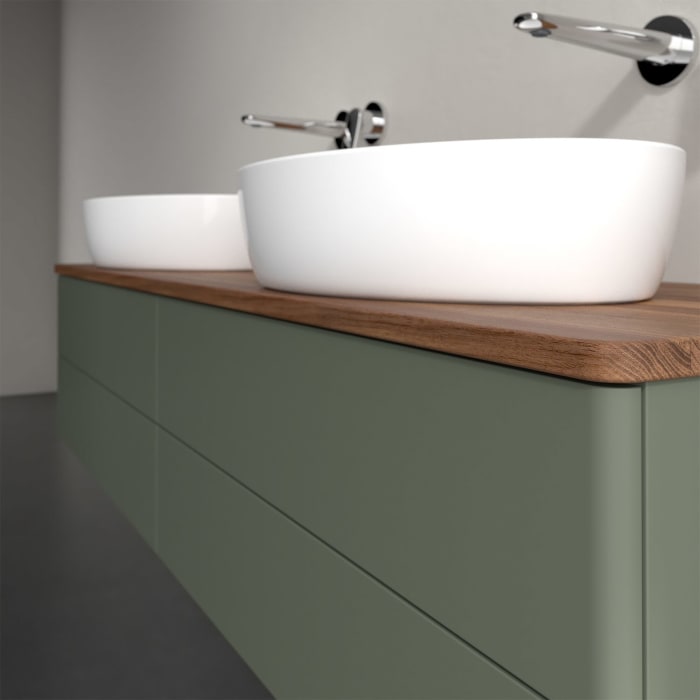 Villeroy & Boch Antao Waschbeckenunterschrank, 160 x 19 cm, 4 Auszüge, Fronten ohne Struktur, ohne Hahnloch, für Waschtisch links und rechts