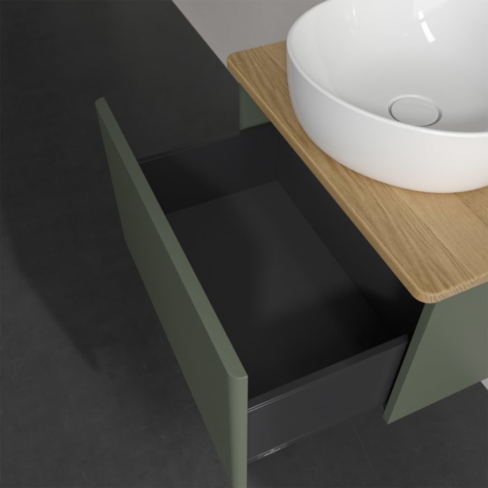 Villeroy & Boch Antao Waschbeckenunterschrank, 60 x 36 cm, 1 Auszug, Front ohne Struktur, ohne Hahnloch