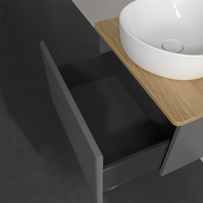 Villeroy & Boch Antao Waschbeckenunterschrank, 60 x 36 cm, 1 Auszug, Front ohne Struktur, mit Hahnloch