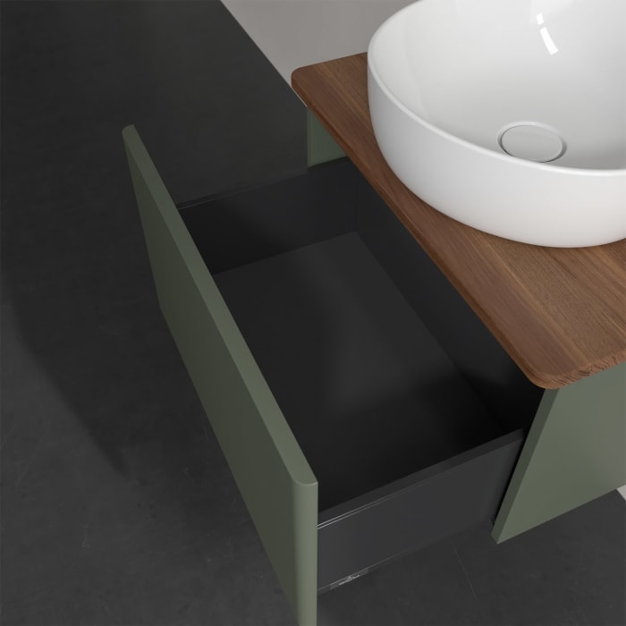 Villeroy & Boch Antao Waschbeckenunterschrank, 60 x 36 cm, 1 Auszug, Front ohne Struktur, mit Hahnloch