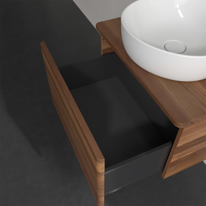 Villeroy & Boch Antao Waschbeckenunterschrank, 60 x 36 cm, 1 Auszug, Front ohne Struktur, mit Hahnloch