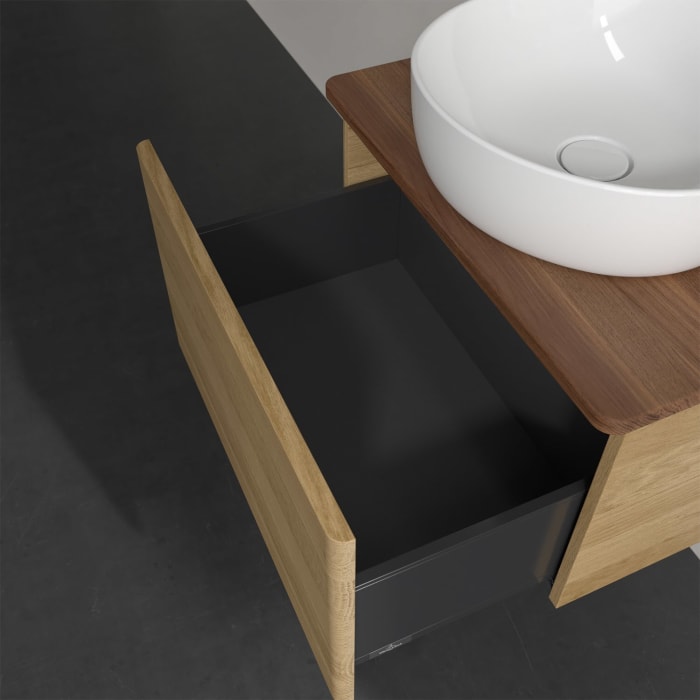 Villeroy & Boch Antao Waschbeckenunterschrank, 60 x 36 cm, 1 Auszug, Front ohne Struktur, mit Hahnloch