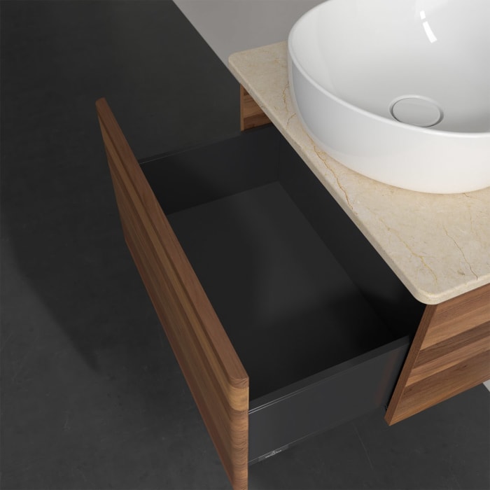 Villeroy & Boch Antao Waschbeckenunterschrank, 60 x 36 cm, 1 Auszug, Front ohne Struktur, mit Hahnloch