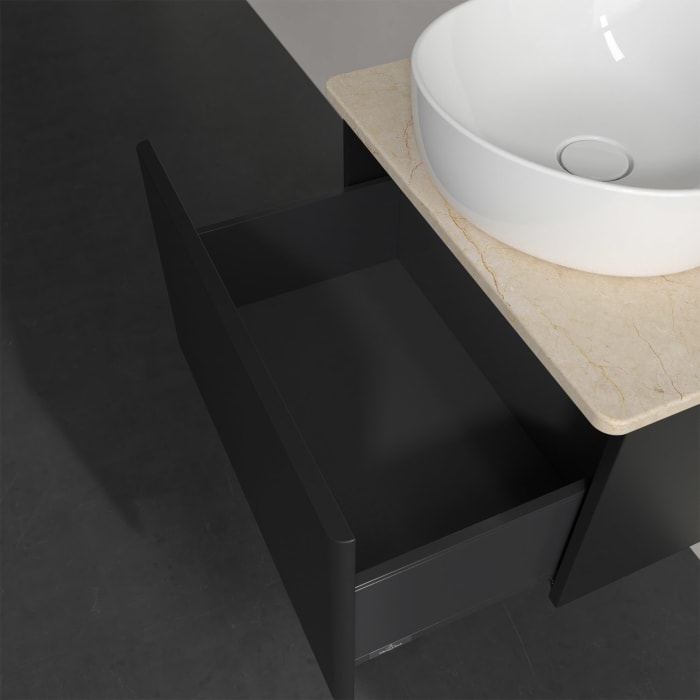 Villeroy & Boch Antao Waschbeckenunterschrank, 60 x 36 cm, 1 Auszug, Front ohne Struktur, mit Hahnloch