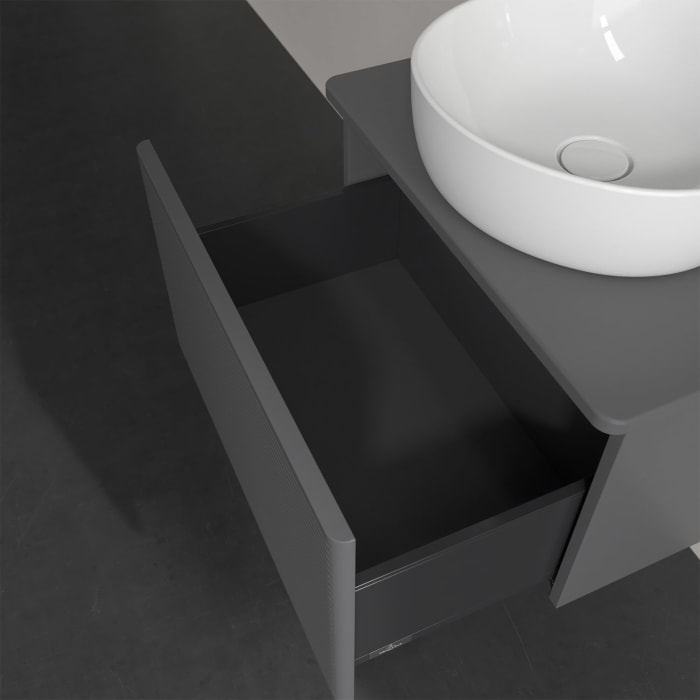 Villeroy & Boch Antao Waschbeckenunterschrank, 60 x 36 cm, 1 Auszug, Front mit Struktur, ohne Hahnloch