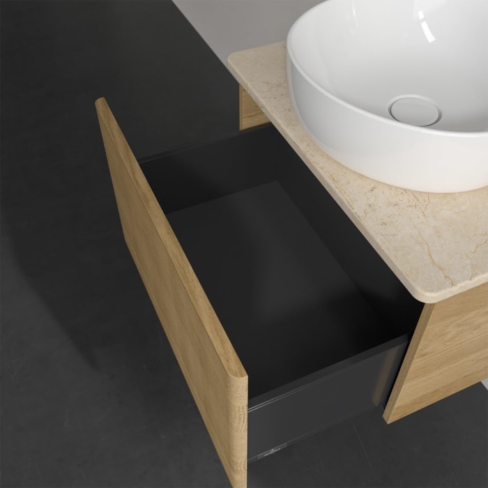 Villeroy & Boch Antao Waschbeckenunterschrank, 60 x 36 cm, 1 Auszug, Front mit Struktur, ohne Hahnloch