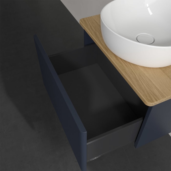 Villeroy & Boch Antao Waschbeckenunterschrank, 60 x 36 cm, 1 Auszug, Front mit Struktur, mit Hahnloch