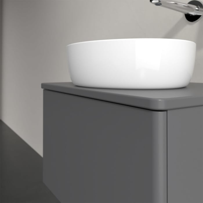 Villeroy & Boch Antao Waschbeckenunterschrank, 60 x 36 cm, 1 Auszug, Front ohne Struktur, mit Hahnloch