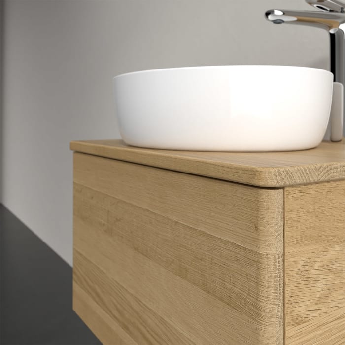 Villeroy & Boch Antao Waschbeckenunterschrank, 60 x 36 cm, 1 Auszug, Front ohne Struktur, mit Hahnloch