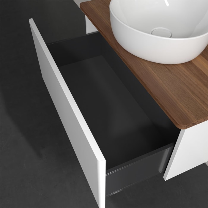 Villeroy & Boch Antao Waschbeckenunterschrank, 80 x 36 cm, 1 Auszug, Front ohne Struktur, ohne Hahnloch