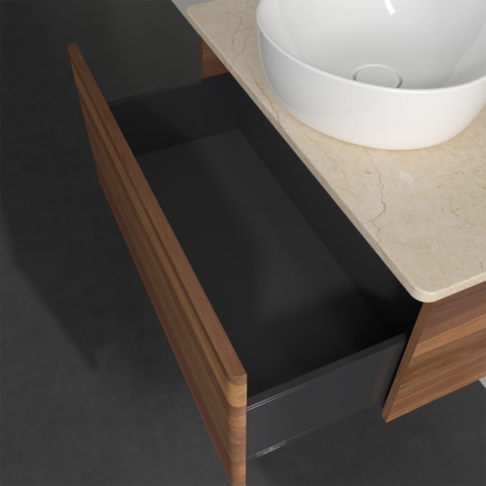 Villeroy & Boch Antao Waschbeckenunterschrank, 80 x 36 cm, 1 Auszug, Front ohne Struktur, ohne Hahnloch