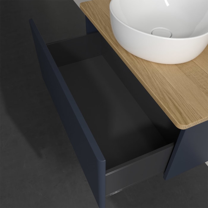 Villeroy & Boch Antao Waschbeckenunterschrank, 80 x 36 cm, 1 Auszug, Front ohne Struktur, mit Hahnloch