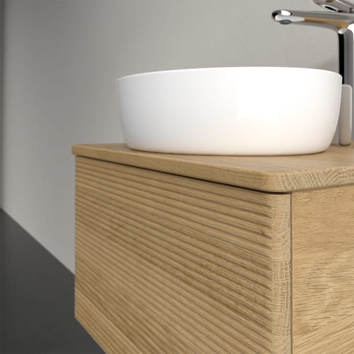 Villeroy & Boch Antao Waschbeckenunterschrank, 60 x 36 cm, 1 Auszug, Front mit Struktur, mit Hahnloch