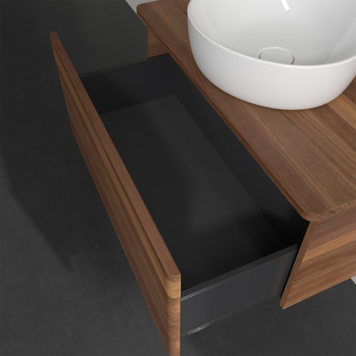 Villeroy & Boch Antao Waschbeckenunterschrank, 80 x 36 cm, 1 Auszug, Front ohne Struktur, mit Hahnloch